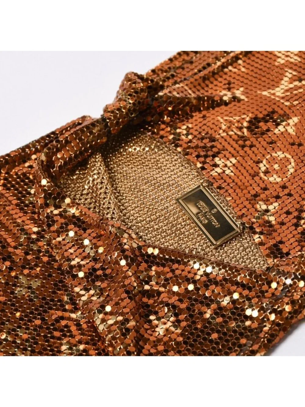 Louis Vuitton Shoulder Bag Monogram Mesh Francis Gold
